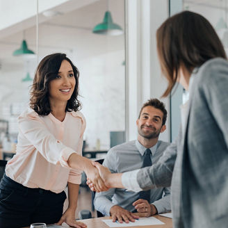 Team mates greeting eachother
