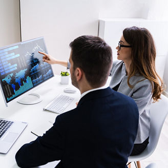 Team mates showing report to eachother