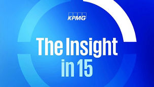 The Insight in 15branding against a bright blue background