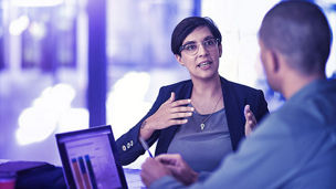 Laptop screen, graphs and business woman for data analysis meeting, financial report or b2b advice for revenue. Increase, accounting stats or finance sales of accountant people or clients on computer