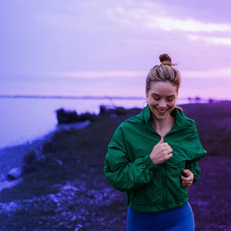 Woman takes a run in the nature