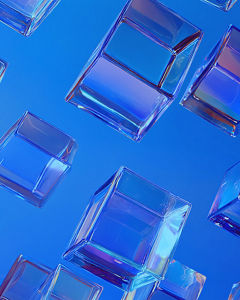 3d glass cubes