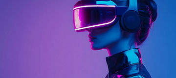 Woman wearing VR glasses