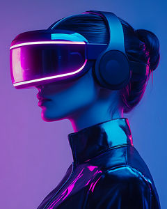 Woman wearing VR glasses