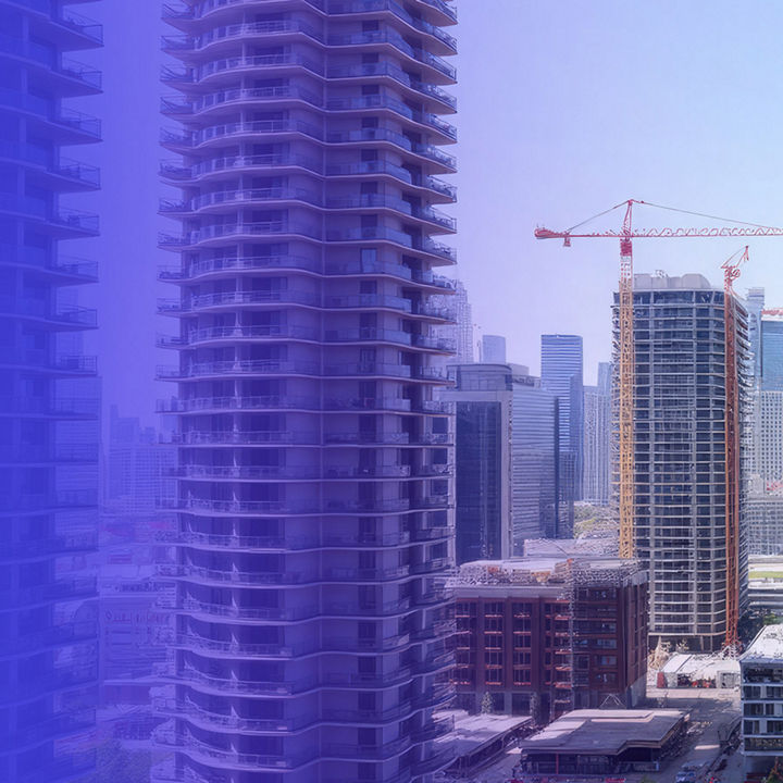 Toronto city skyline showing buildings under construction