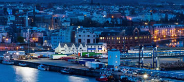 Panorama of Douglas on the Isle of Man. Douglas, Isle of Man.
