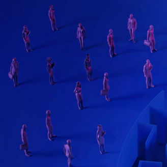 Figures against a background