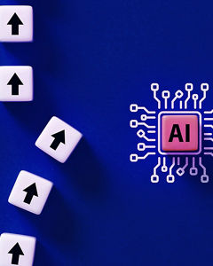 AI-Buchstaben und Pfeile