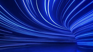 Transparency cyber tunnel blue white lines