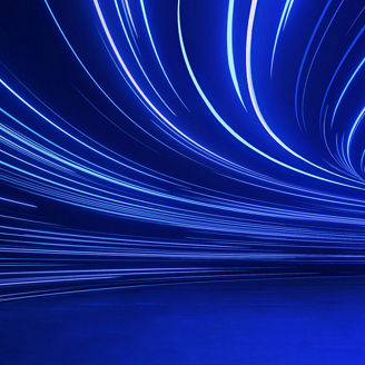 Transparency cyber tunnel blue white lines