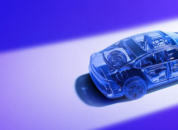 Transparent blue car banner