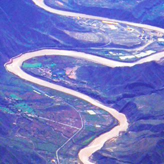 Aerial view of Lan Cang River,Yunnan,China
