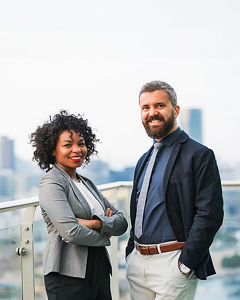  Two Colleagues with Sky View