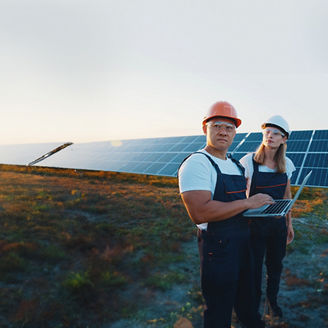 Two Engineers standing at site