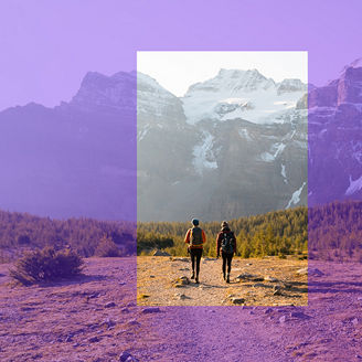 Two people walking