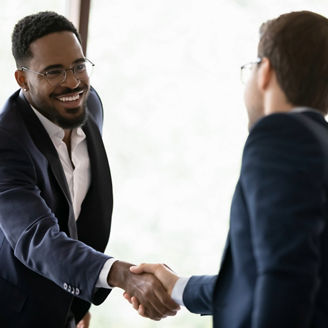 Two men shaking hands