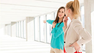 Two women having discussion