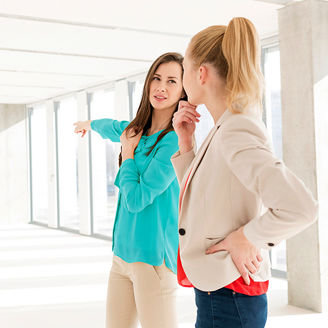 Two women having discussion