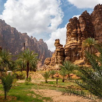 Wadi Al Disah valley views in Tabuk region of western Saudi Arabia