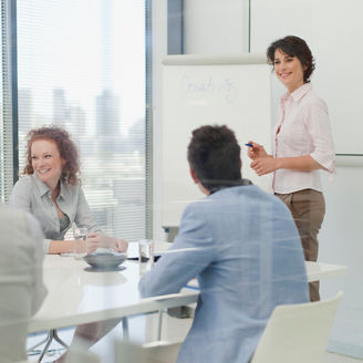 Business people talking in meeting