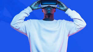 Man with VR-glasses on 