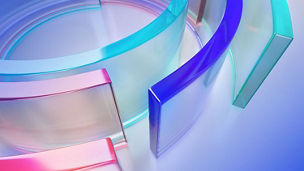 Wall of colorful glass