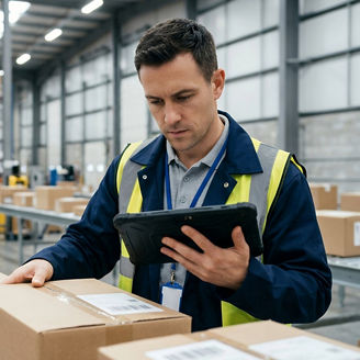 Warehouse inventory management worker