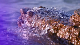 Water flowing on stone