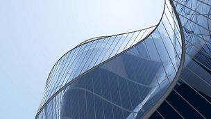 wavy windows of a building