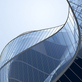 wavy windows of a building