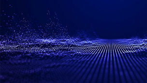 Wave of particles. Futuristic point wave. Abstract background with a dynamic wave. 3d rendering