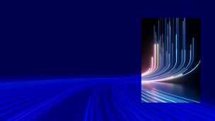 White lines blue background