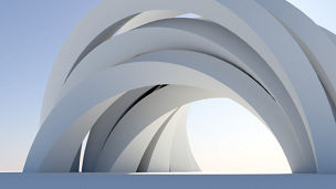 White rounded arch