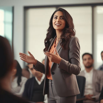 Indian businesswoman office adult togetherness. 