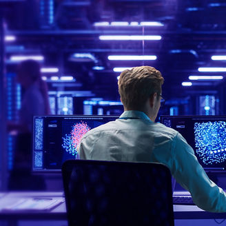 man working on a laptop