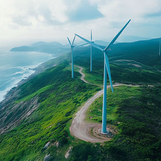 Wind turbines on the coast
