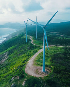 Wind turbines on the coast