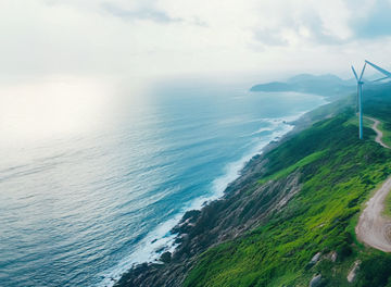 Wind turbines on the coast