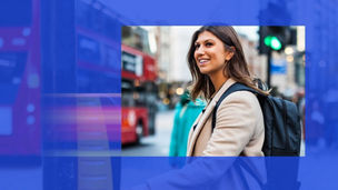 Woman at a bus stand