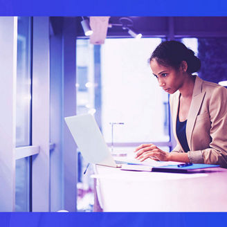 Woman working with laptop