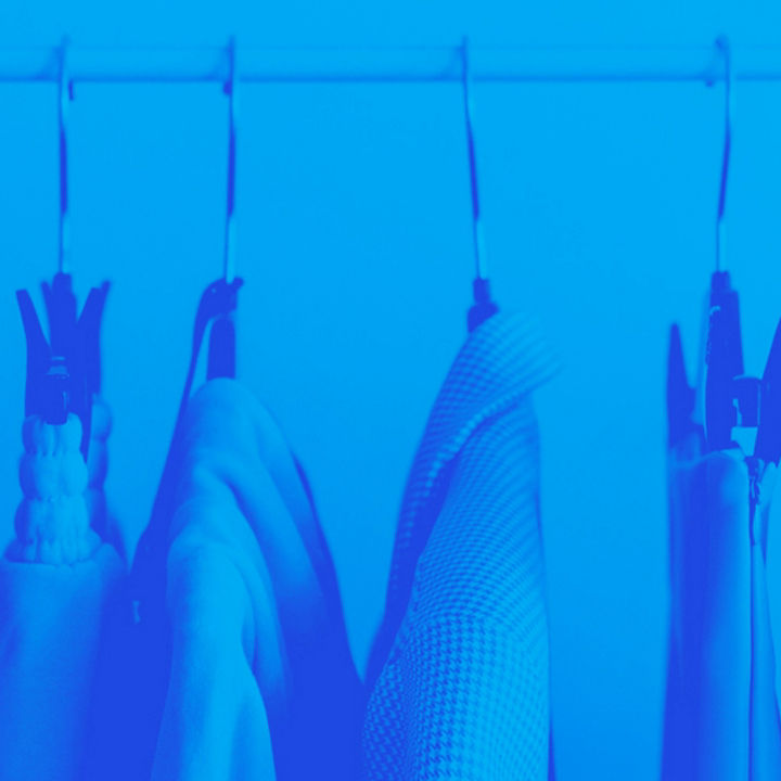 Woman choosing outfit banner