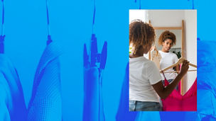 Woman choosing outfit
