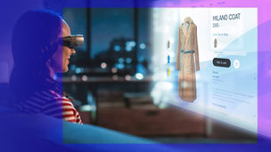 woman doing vr shopping