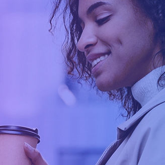 woman drinking coffee