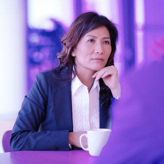 Woman in cafe