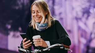woman looking at phone
