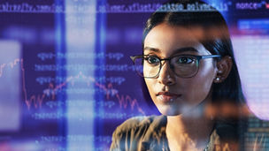 Woman looking at screen