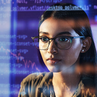 Woman looking at screen