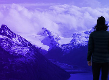 woman looking at the mountain