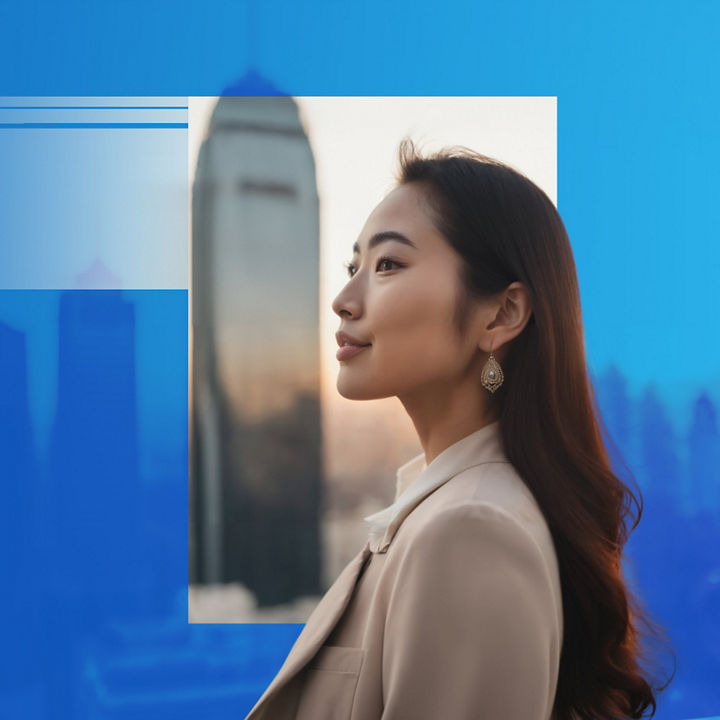 Woman looking sideways banner